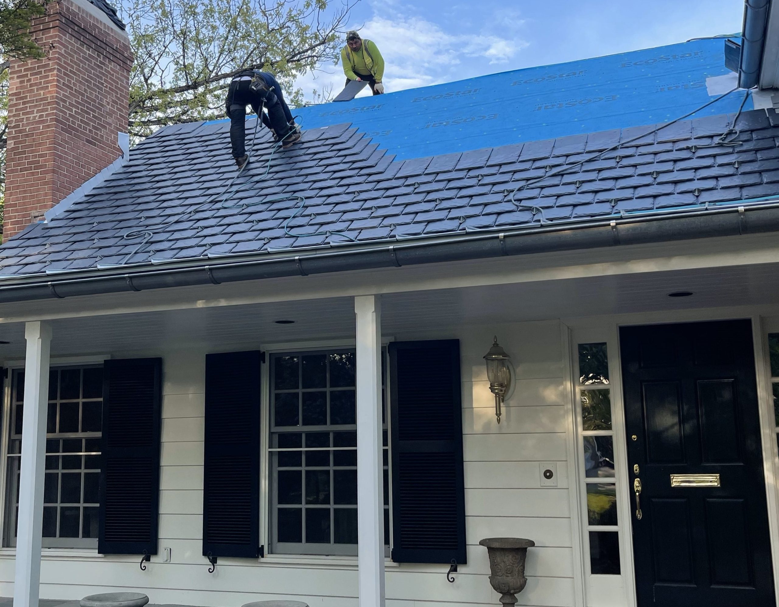 Before-synthetic slate roof